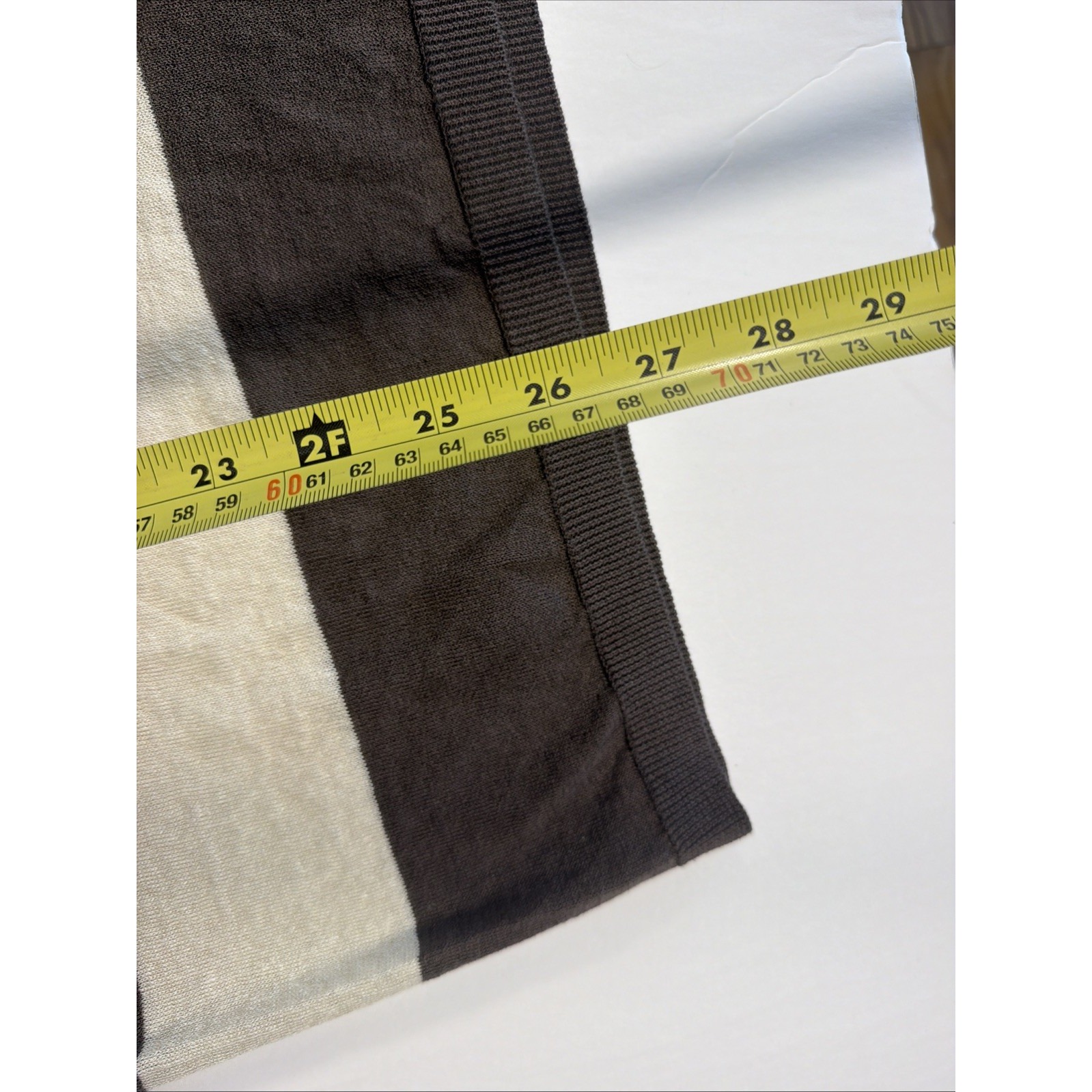 Nwt Velasca Made Italy Linen Cotton Knit T Shirt Mens 44 Us Brown Ecru Stripe — image 7 of 7